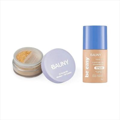 Kit Bauny Pó Solto Facial 9g-15g 020 + Base Be Easy Tint 020