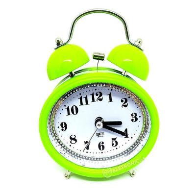 Relógio Despertador Analógico 2 Sinos Modelo Antigo Retro Verde