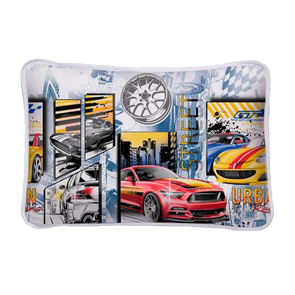 Kit Edredom Alegria Dupla Face Solteiro 2 Peças Malha Estampada 100% Algodão - Carros Race - 2