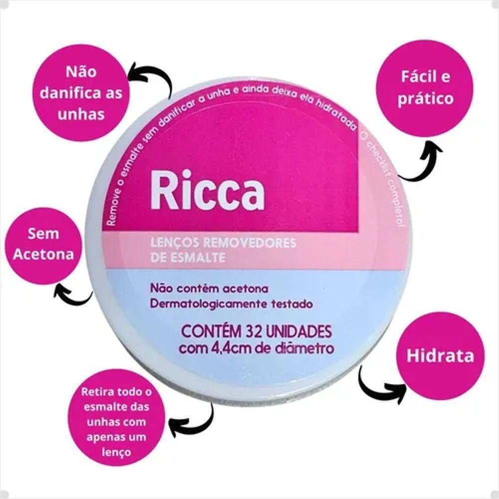 Ricca Lenço Umedecido Removedor De Esmalte 32un - 7
