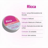 Ricca Lenço Umedecido Removedor De Esmalte 32un - 6