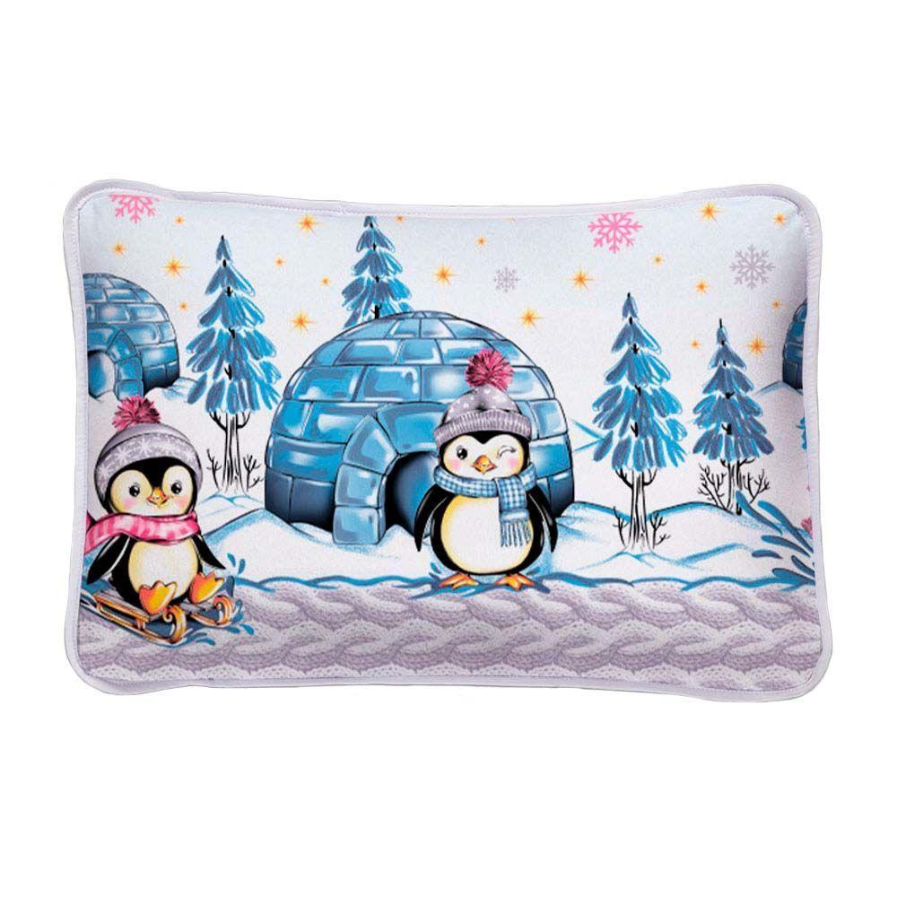 Kit Edredom Alegria Dupla Face Solteiro 2 Peças Malha Estampada 100% Algodão - Pingins - 3