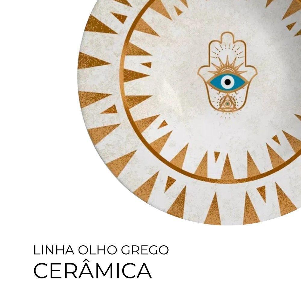 Jogo 2 Pratos Fundo Olho Grego Plus Cerâmica Alleanza 25cm - 2