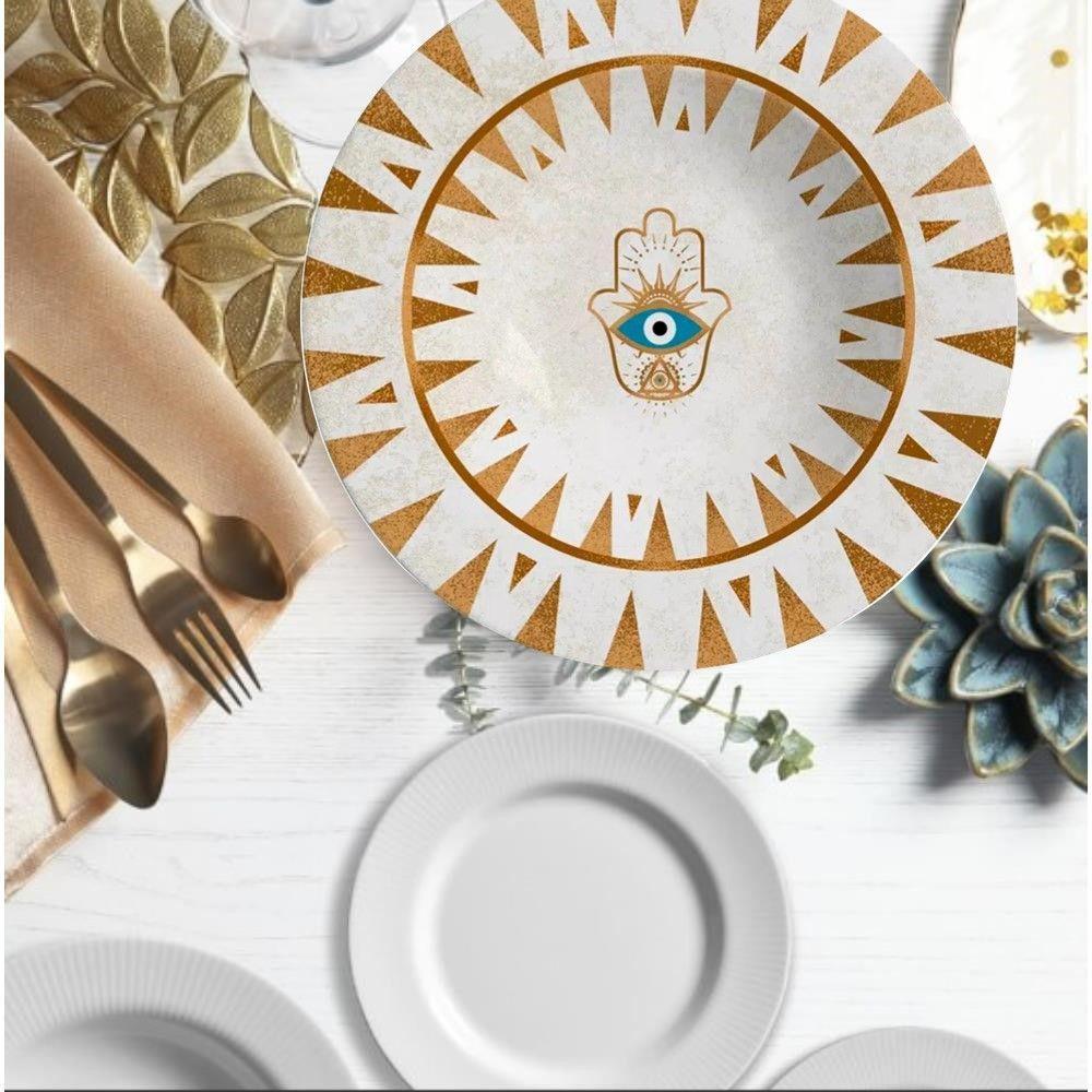 Jogo 2 Pratos Fundo Olho Grego Plus Cerâmica Alleanza 25cm - 4