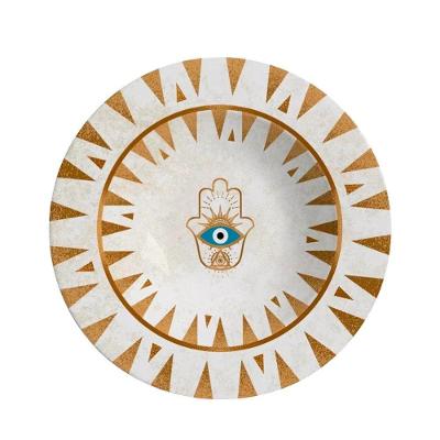 Jogo 2 Pratos Fundo Olho Grego Plus Cerâmica Alleanza 25cm
