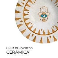 Jogo 2 Pratos Fundo Olho Grego Plus Cerâmica Alleanza 25cm - 2