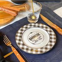 Jogo 6 Pratos Raso Barbecue Preto E Branco Cerâmica Alleanza 29cm - 5