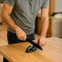 Kit 3 Peças Para Churrasco Faca Garra Amolador Preto - 5