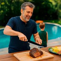 Kit 3 Peças Para Churrasco Faca Garra Amolador Preto - 7