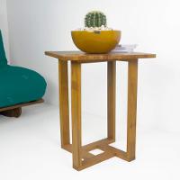 Mesa Lateral Design Quadrada Madeira Nobre - 2
