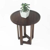 Mesa Lateral Design Redonda Madeira Nobre Imbuia - 1