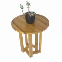Mesa Lateral Design Redonda Madeira Nobre - 1