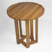 Mesa Lateral Design Redonda Madeira Nobre - 3