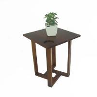 Mesa Lateral Design Quadrada Madeira Nobre Imbuia - 1