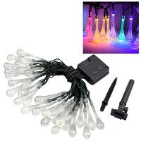 Grinalda Cordão Luzes Solar Gotas De água Decoração 20 Leds - 1