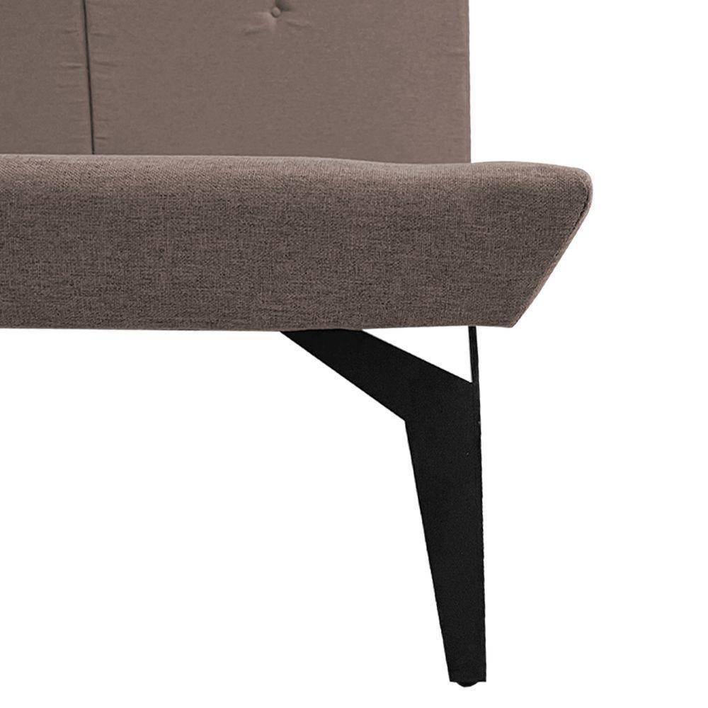 Estrutura Para Cama Japonesa Toquio King Com Cabeceira Almofada Linho Marrom - 3