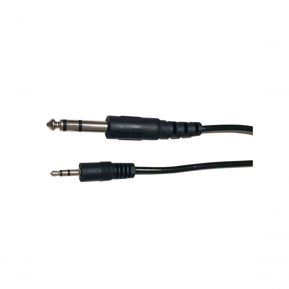 Cabo P2 Stereo X P10 Stereo 2 Metros Preto - 1