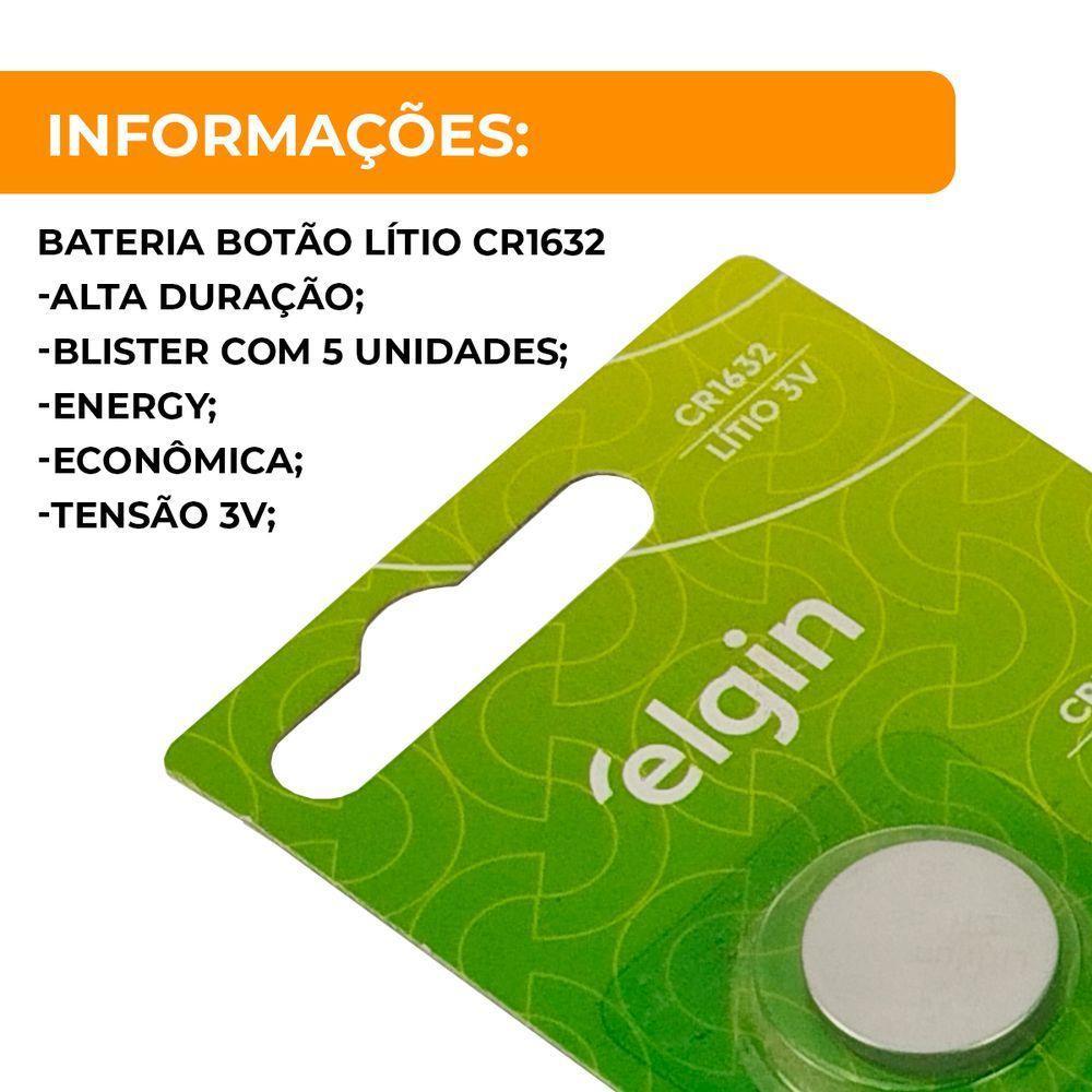 Bateria Botão Lítio Cr1632 Cartela C/5 - 6
