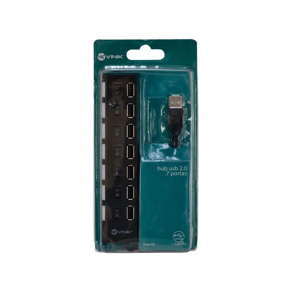 Hub Usb 2.0 7 Portas Com Cabo E Led Indicador - Huv-40 - 6