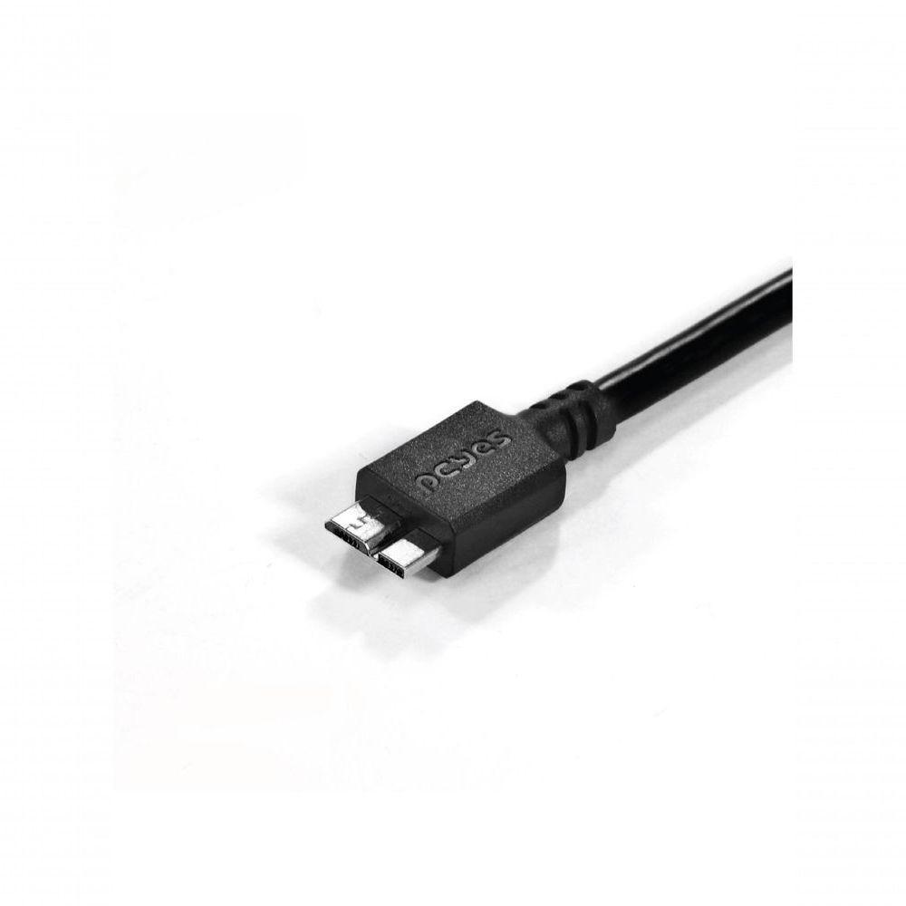 Cabo Para Hd Externo Usb A 3.0 Macho Para Micro Usb B 3.0 (10 Pinos) Macho 28awg Puro Cobre 3 Metros - Puamcm3-3 - 8