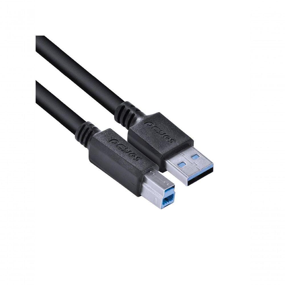 Cabo Para Impressora E Hd Externo Usb A 3.0 Macho Para Usb B 3.0 Macho 28awg Puro Cobre 3 Metros - Puabm3-3 - 3