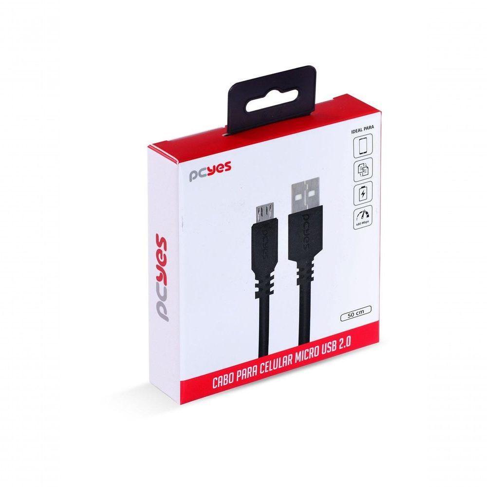 Cabo Para Celular Smartphone Micro Usb Para Usb A 2.0 50 Cm Preto - Pmuap-05 - 8