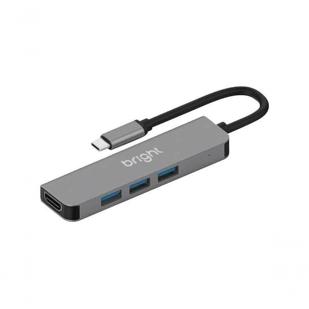 Hub Usb Bright Hdmi 4k Com 3 Portas - 1