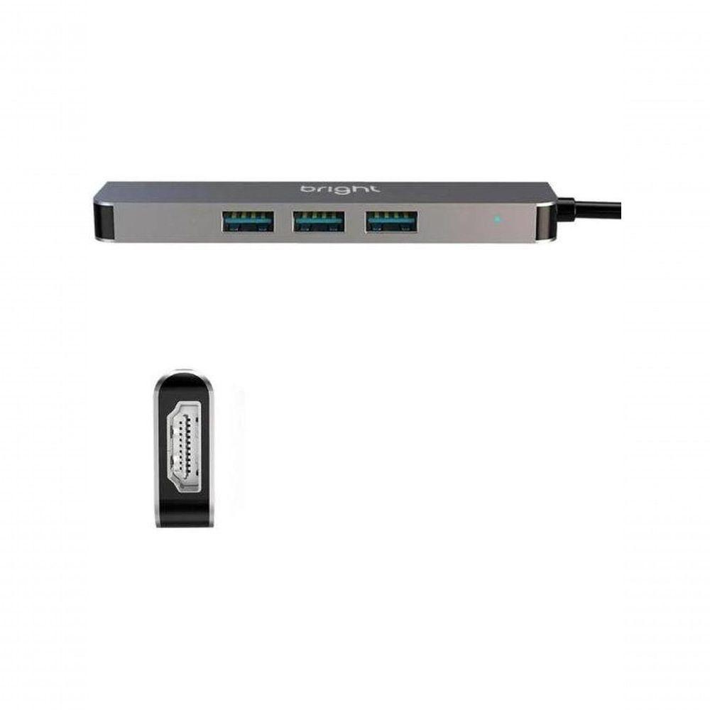 Hub Usb Bright Hdmi 4k Com 3 Portas - 3