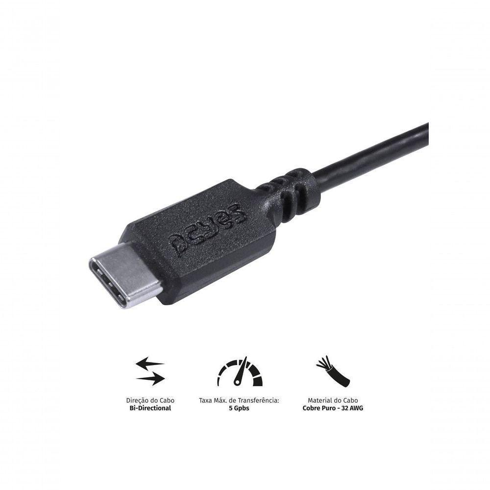 Cabo Para Hd Externo Usb Tipo C Para Micro Usb B 3.0 1 Metro Preto - P3ucmbp-1 - 2