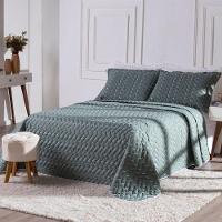 Cobre Leito Bordado 400 Fios Heitor Casal King 100% Poliéster - Verde Militar - 2