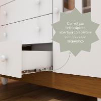 Cômoda Infantil 4 Gavetas Com Fraldário Gabrielle Branco Com Bétula Carolina Baby