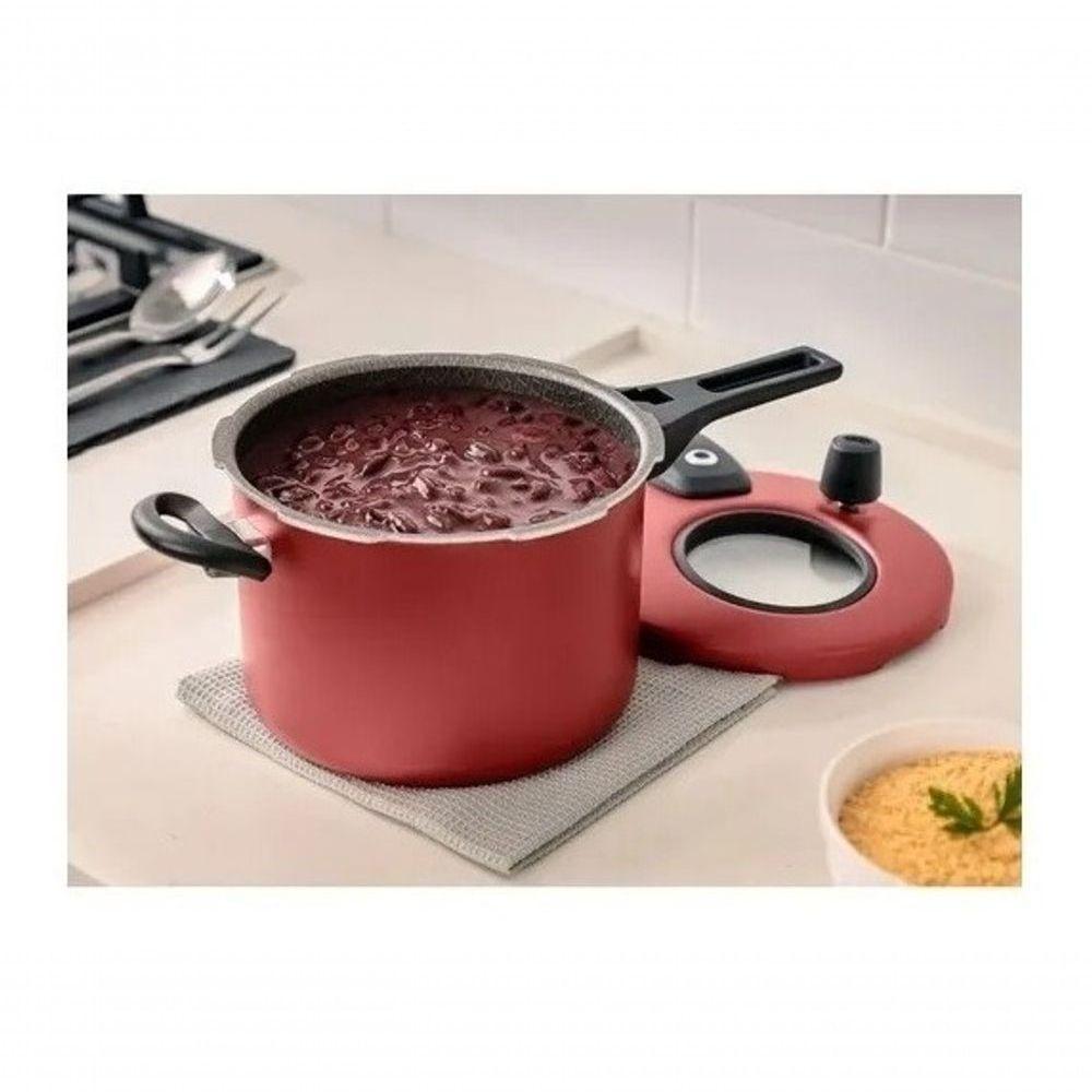 Panela De Pressão Antiaderente Com Visor 4.5 L Mta Cereja - 2