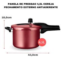 Panela De Pressão Antiaderente Com Visor 4.5 L Mta Cereja - 6