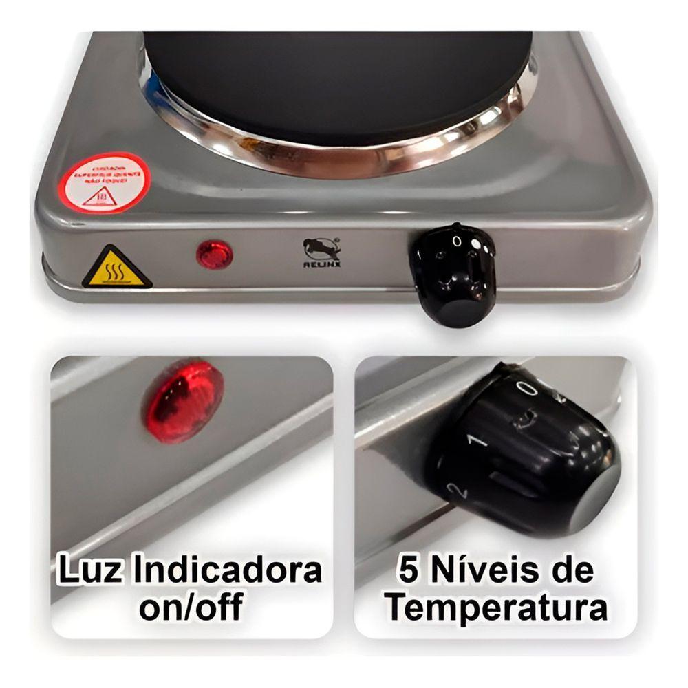Fogão Cooktop Elétrico Portátil 1 Boca 1000W 110V - 3