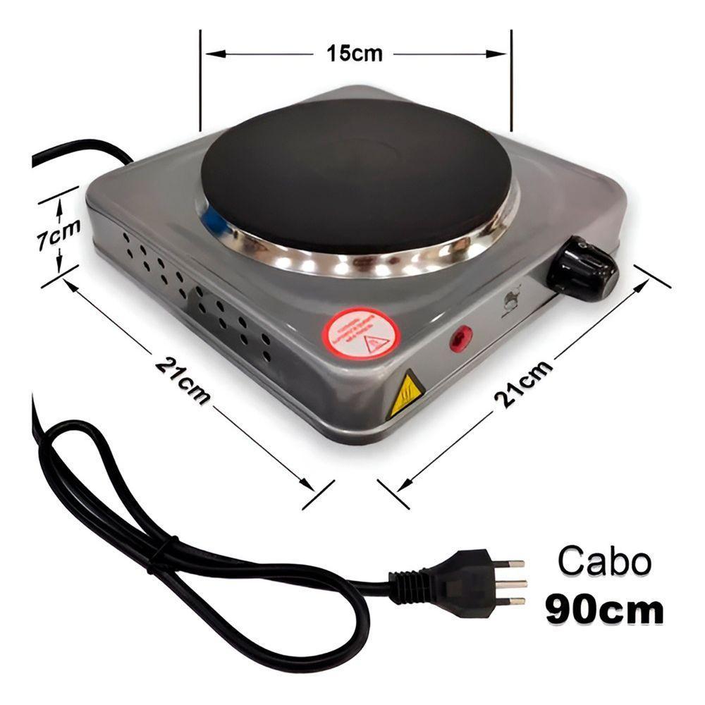 Fogão Cooktop Elétrico Portátil 1 Boca 1000W 110V - 4