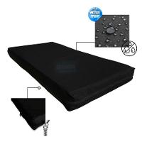 Capa Colchão Solteiro Impermeável Hospitalar Com Zíper - Preta 78x188x12cm - 2