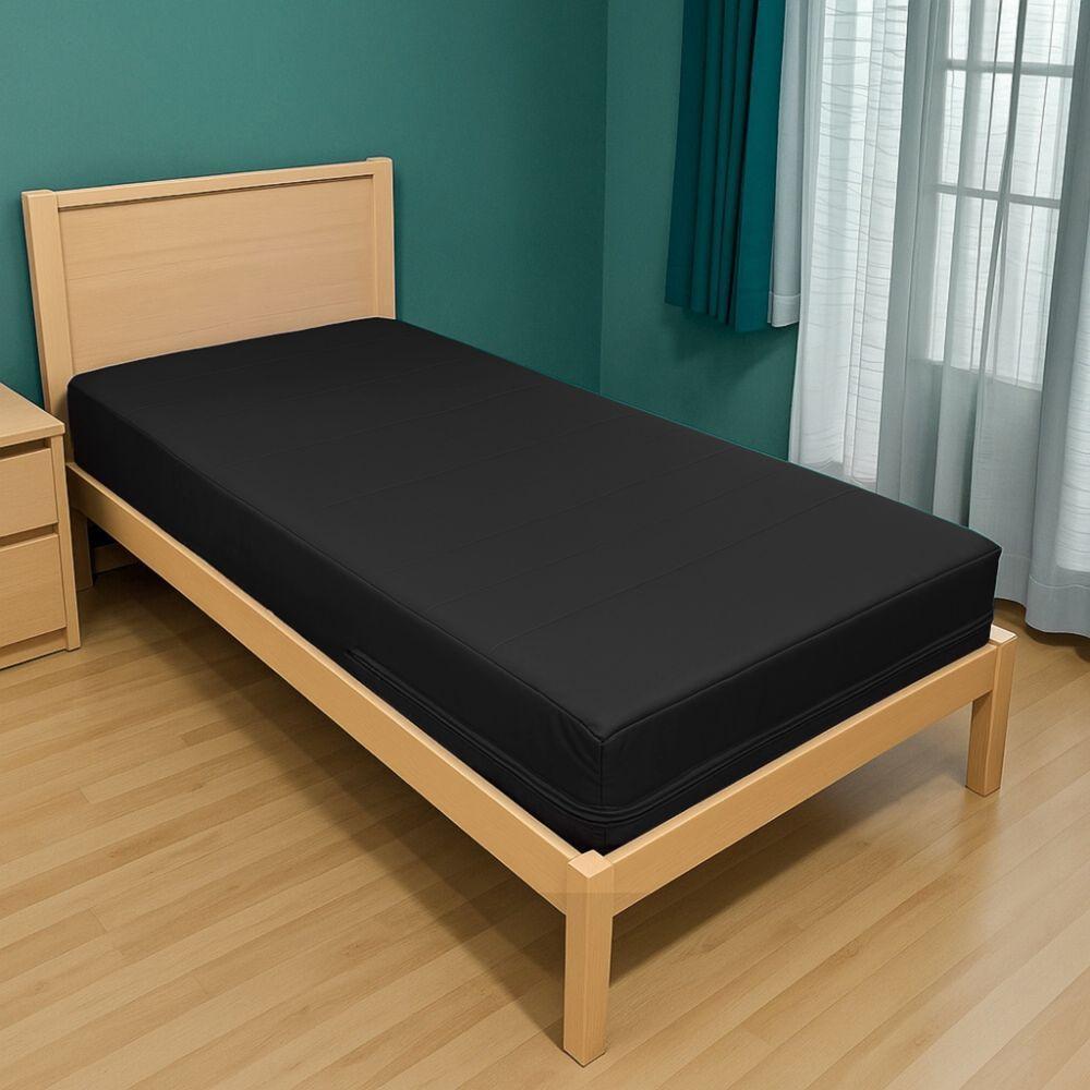 Capa Impermeável Para Colchão Casal Feita Em Napa Hospitalar 138x188x20cm - Preta - 1