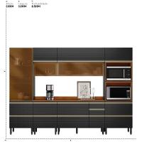 Cozinha Modulada Proença 6 Peças Com Cristaleira E Aéreo 120cm Nogueira Touch/carbono Prime Tx - Demartêz Nogueira Touch/carbono Prime Tx - 7