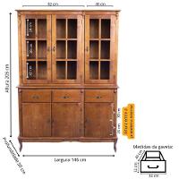 Arca Oratório De Madeira Com Cruzetas Florença 6 Portas E 3 Gavetas - Imbuia Glazer