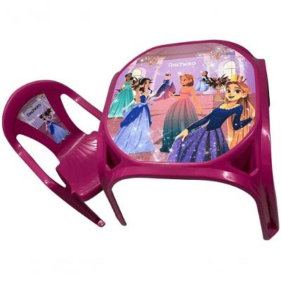 Mesa Infantil Rosa + 01 Cadeira Infantil Rischioto Kit