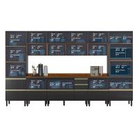 Cozinha Modulada Proença 8 Peças Com Cristaleira E Aéreo 120cm Nogueira Touch/carbono Prime Tx - Demartêz Nogueira Touch/carbono Prime Tx - 5