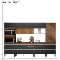 Cozinha Modulada Proença 6 Peças Com Cristaleira E Balcão 120cm Nogueira Touch/carbono Prime Tx - Demartêz Nogueira Touch/carbono Prime Tx - 7