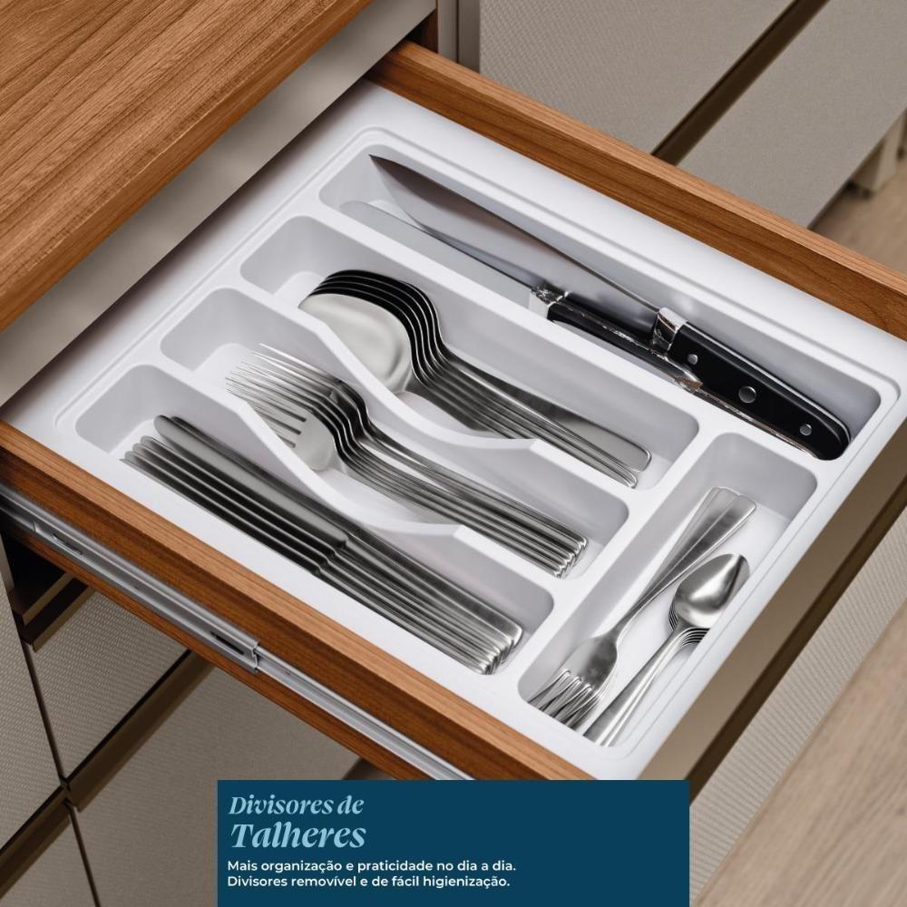 Cozinha Modulada Proença 6 Peças Com Cristaleira E Torre Quente 2 Fornos Nogueira Touch/nude Prime Tx - Demartêz Nogueira Touch/nude Prime Tx - 3