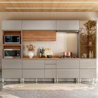Cozinha Modulada Proença 6 Peças Com Cristaleira E Torre Quente 2 Fornos Nogueira Touch/nude Prime Tx - Demartêz Nogueira Touch/nude Prime Tx - 2