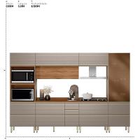 Cozinha Modulada Proença 6 Peças Com Cristaleira E Torre Quente 2 Fornos Nogueira Touch/nude Prime Tx - Demartêz Nogueira Touch/nude Prime Tx - 7