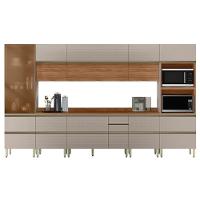 Cozinha Modulada Proença 8 Peças Com Cristaleira Nogueira Touch/nude Prime Tx - Demartêz Nogueira Touch/nude Prime Tx - 1