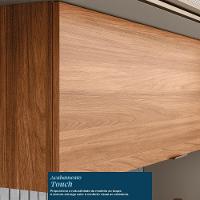Cozinha Modulada Proença 8 Peças Com Cristaleira Nogueira Touch/nude Prime Tx - Demartêz Nogueira Touch/nude Prime Tx