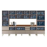 Cozinha Modulada Proença 8 Peças Com Cristaleira Nogueira Touch/nude Prime Tx - Demartêz Nogueira Touch/nude Prime Tx - 5