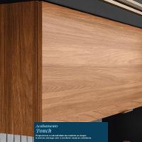 Cozinha Modulada Proença 8 Peças Com Cristaleira Nogueira Touch/carbono Prime Tx - Demartêz Nogueira Touch/carbono Prime Tx