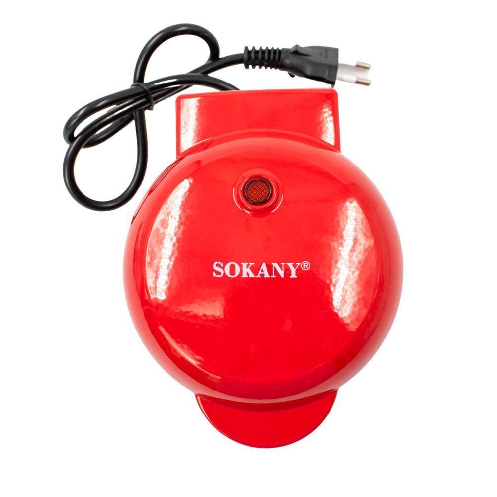 Mini Maquina Forma Elétrica Retro De Fazer Waffles Donuts Rosquinhas Vermelho - 9